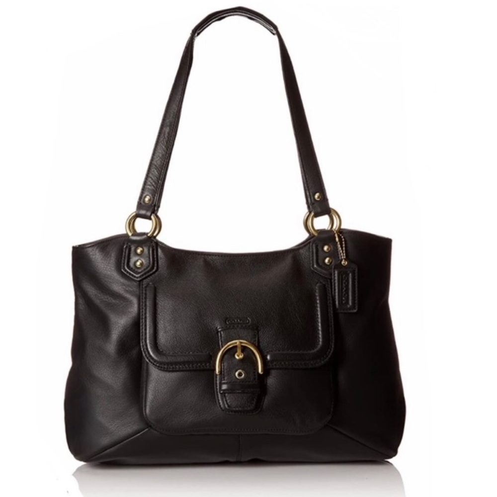 Coach Black/Gold Campbell Shoulder Bag M1381